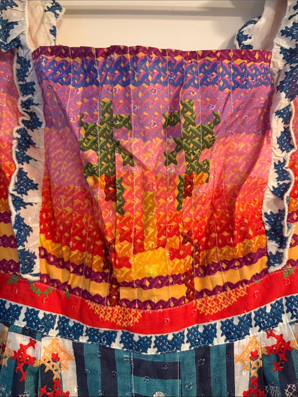 FARM Rio Bright Multicolor Floral Patchwork Romper - Picture 4 of 12
